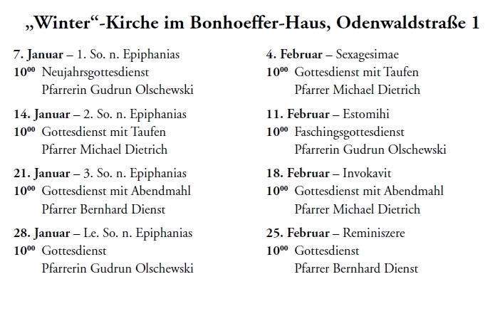 Gottesdienstplan